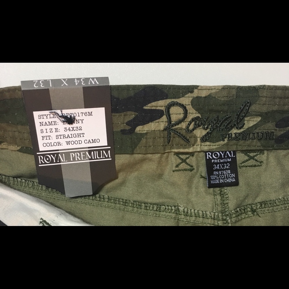 Royal Premium Denim Slim Straight Camo Cargo Pants - Picture 5 of 8